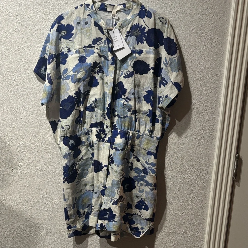 Ted Baker Blue Floral Jumpsuit, NWT, Size 4 (fits size 10-14)/SEE comments - Picture 3 of 6